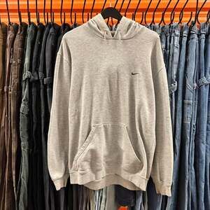 Vintage Nike Mini Swoosh Grey Hoodie, XXL — Grunge Y2K Distressed